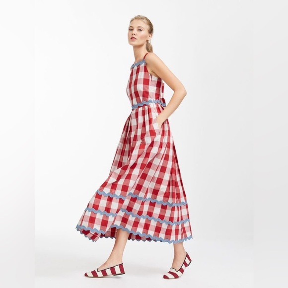 Weekend Max Mara Dresses & Skirts - Weekend Max Mara ric rac maxi gingham print dress red white blue details